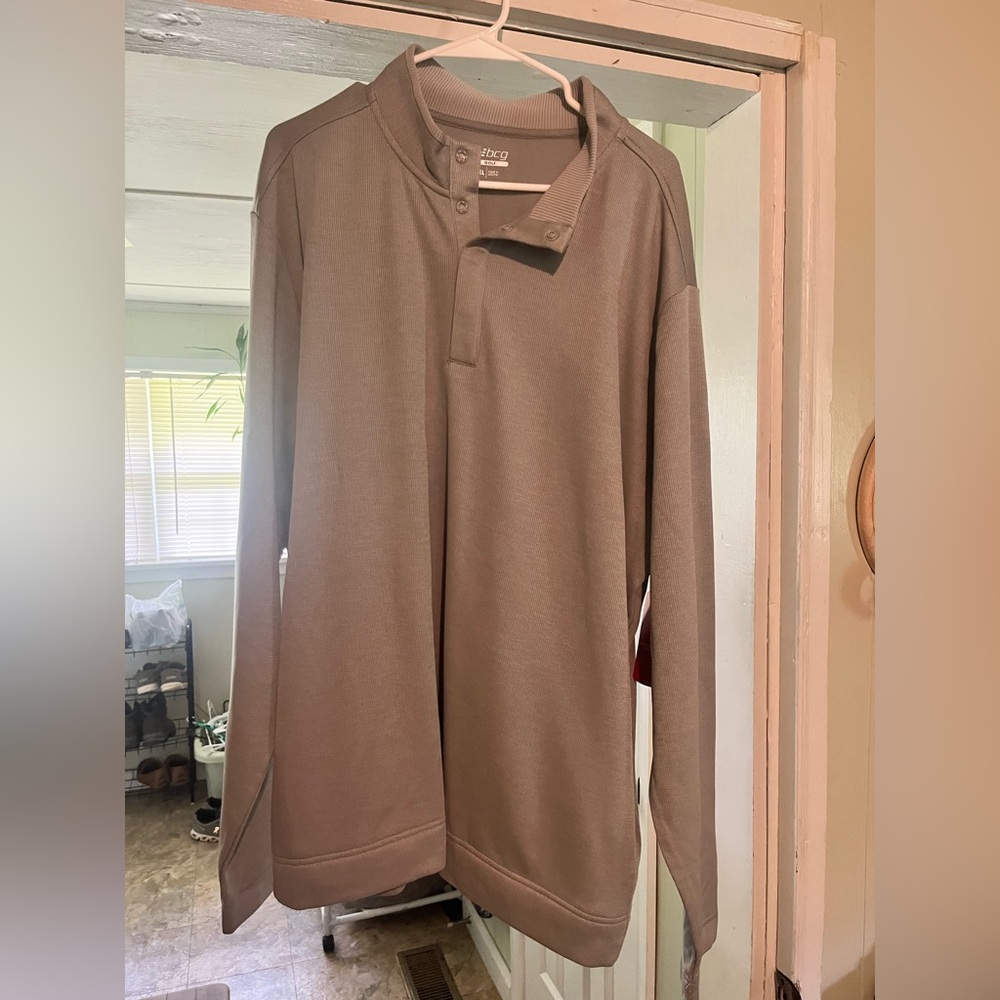 BCG Men's Casual Button Down Shirt - Brown